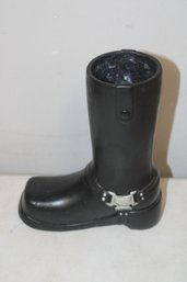 Ceramic Black Riding Boot Planter