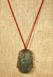 Vintage Chinese Hand Carved Amulet Necklace