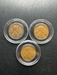 3 Wheat Pennies 1952, 1952-D, 1952-S