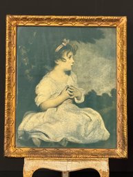 Framed Vintage Print Of Lithograph ' Sweet Innocence' By Joshua Reynolds