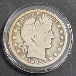 1902-S Barber Silver Half Dollar