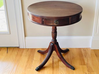 Fluted Pedestal Clawfoot Accent Table