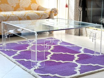 A Vintage Modern Lucite And Glass Coffee Table