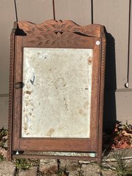 ANTIQUE VICTORIAN OAK MEDICINE CABINET