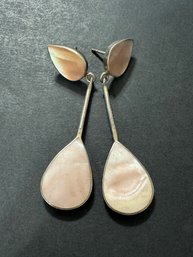 Sterling Silver Mother Of Pearl Earrings 8 Grams Including Stones