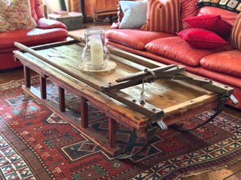 Very Special American 19th Century Ice Sled / Coffee Table