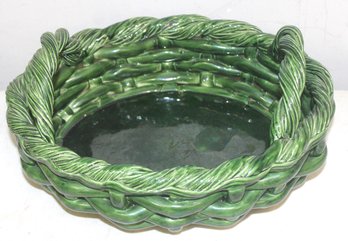 Ceramic Green Woven Art Pottery