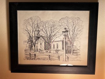 Framed Illustration Print - Williamsburg, VA Church