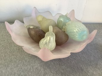 Frosted Colored Fruit With Bowl