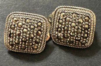 Sterling Silver Marcasite Earrings 6 Grams Including Stones