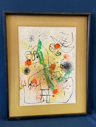 Vintage 1967 Miro Lithograph 'Itineraire' From Derrire Le Miroir