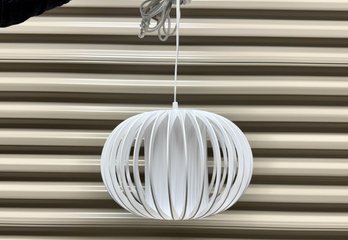 Fabric Wrapped One Light Pendant With Wall Plug