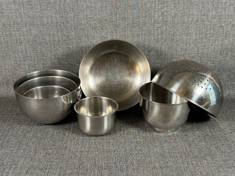 An Assortment Of Stainless Steel Mixing Bowls & More