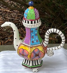 Studio Design Works In The STYLE Of Mackenzie Childs Whimsical 14' Tea Pot No Issues