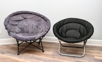 2 Foldable Papasan Circular Lounge Chairs