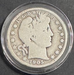 1905-S Barber Silver Half Dollar