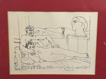 Vintage Picasso Lithograph 'Le Repos Du Sculpture II' From Vollard Suite