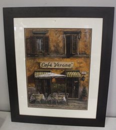 Malcomb Sturridge Beautiful Print Cafe Verona In Wooden Frame