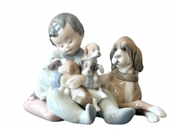 Lladro 5456 'new Playmates' Porcelain Figurine