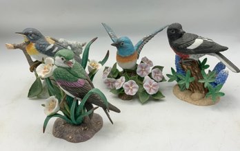 4 Lenox Birds ~ Lazuli Bunting, Violet Green Swallow & More ~