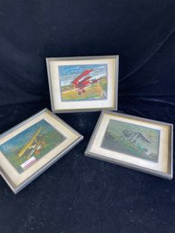 Framed Plane Prints Set Of 3