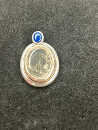 Sterling Quartz  And Lapis Pendant