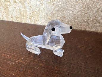 Crystal Dachshund Figurine In The Style Of Swarovski