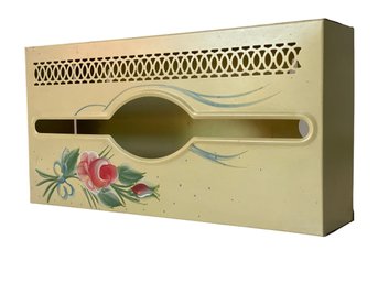 Vintage Toleware Tissue Dispenser With Floral Florish