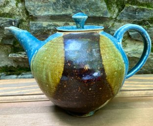 Vintage Signed Studio Pottery Ceramic Teapot