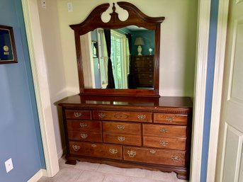 Vintage Vaughn Furniture Solid Cherry Dresser With Mirror