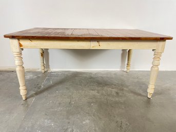 Colonial Style Wood Dining Room Table With Leaves