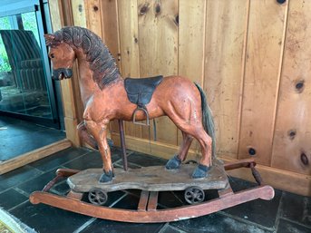 Vintage 1950's Wooden Rocking Horse