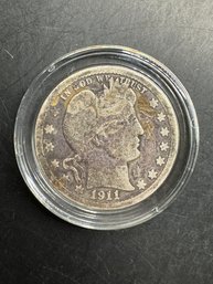 1911 Barber Silver Quarter