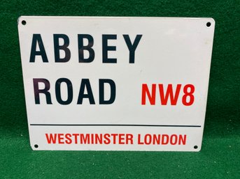 Abbey Road NW8. Westminster London Enamel On Metal Sign. Approx. 6' X 8'. The Beatles. Yes Shipping.