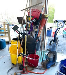 A Large Assortment Of Garage Tools - Gardening, Cleaning And More!