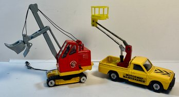 Two Corgi Vehicles With Adjustable Cranes