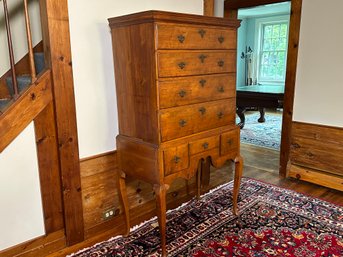 Antique 18th Century Tiger Maple Highboy Dresser