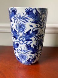 Williams Ans Sonoma Blue Crane Ginger Jar Vase