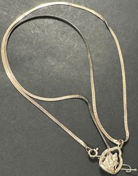 Sterling Silver 24' Chain With Pieta Charm 6 Grams