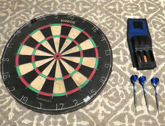 Nodor Supabull Dart Board With Dart Set In Case