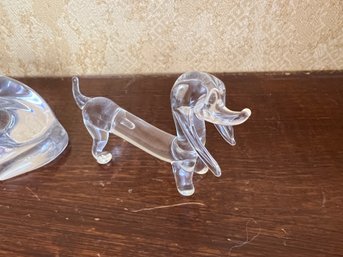 Glass Dachshund Figurine In The Style Of Murano