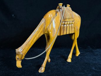 Hand Carved Wooden Camel