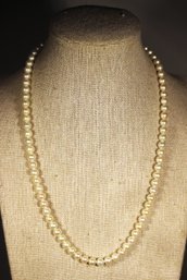 Genuine Cultured Pearl Necklace 18' Long 14k Gold Clasp