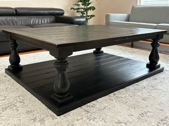 A Fine Carved Wood Coffee Table In Ebonized Oak