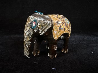 Carved And Beaded Elephant
