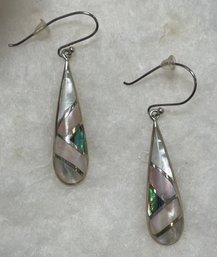 Sterling Silver And Multi Shell Pierced Earrings