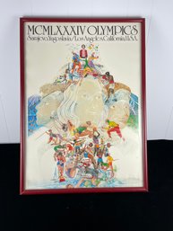 Vintage Framed Collectable 1984 Olympics Poster Lithograph