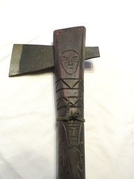 Wood Carved Tomahawk Axe