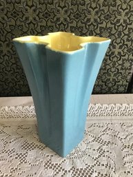 Red Wing Blue Pottery Vase