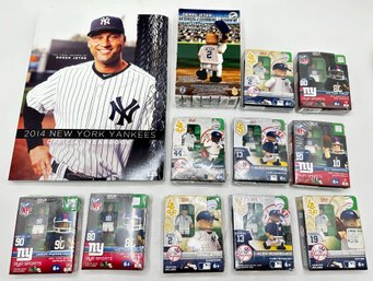 11 Baseball & Football Player Lego Figurines & 2014 New York Yankees Official Yearbook